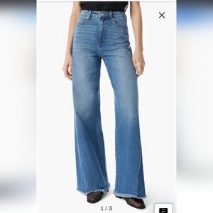 100$ Robert Rodriguez Light Blue Flare Raw Hem Jeans